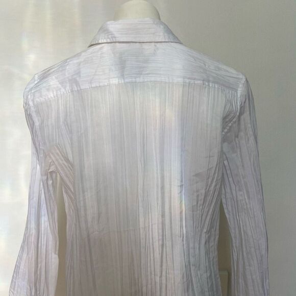Chicos sz 2 white plisse button down - Picture 9 of 10